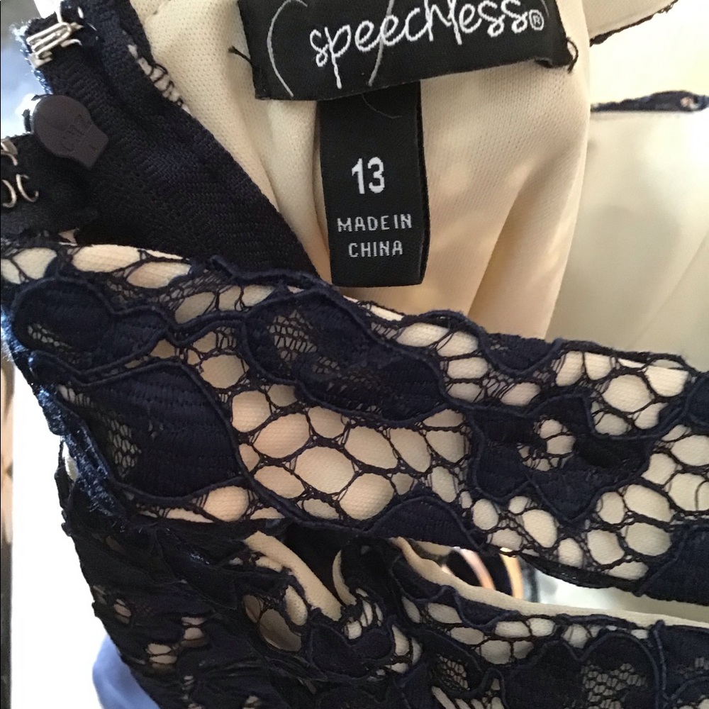 Blue Speechless Dress with Mesh Detail